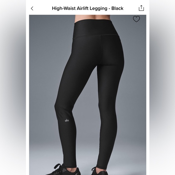ALO Yoga High Waist Airlift Black Leggings Size Small - Picture 2 of 5